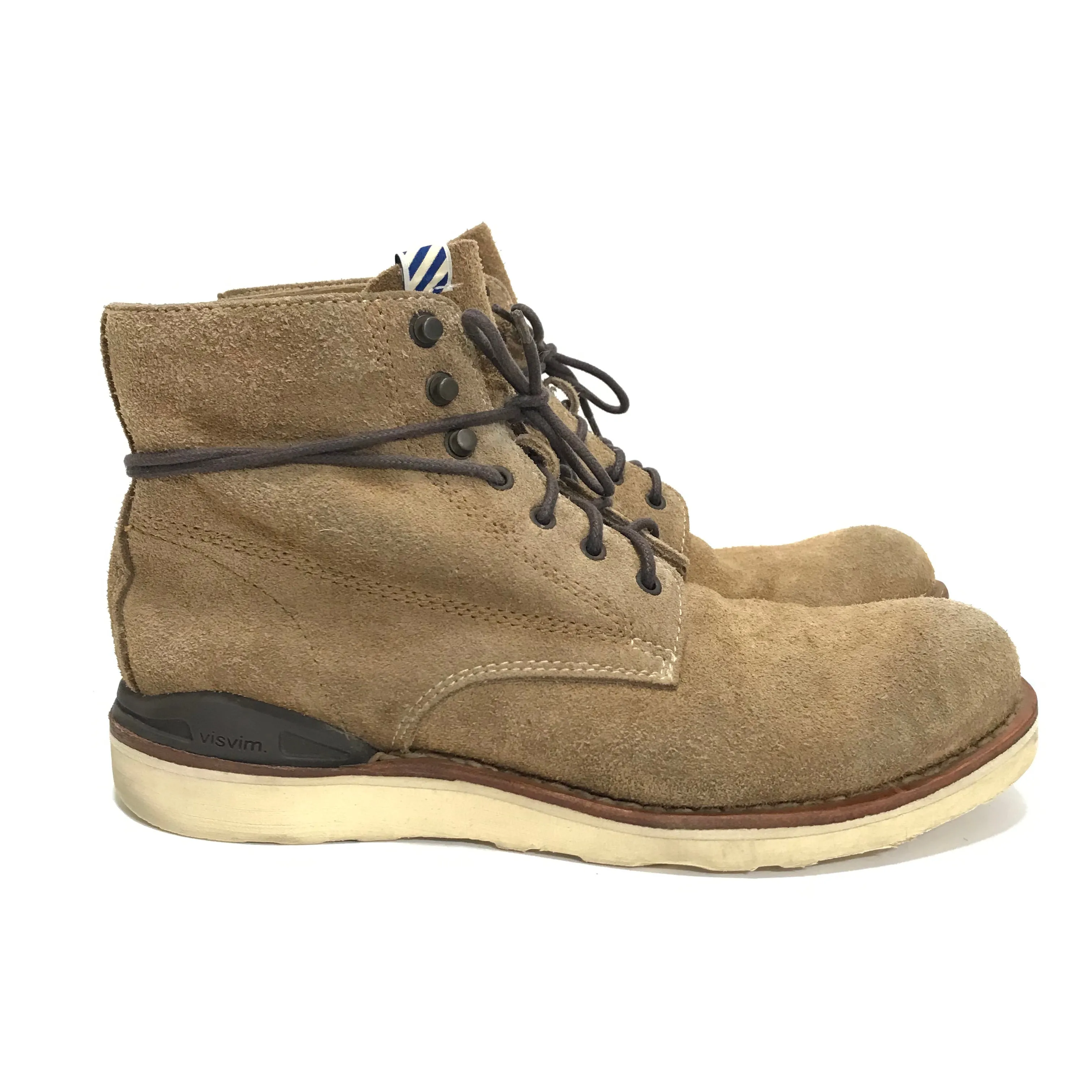 [8.5] Visvim Virgil Boots Folk Suede Lt Brown