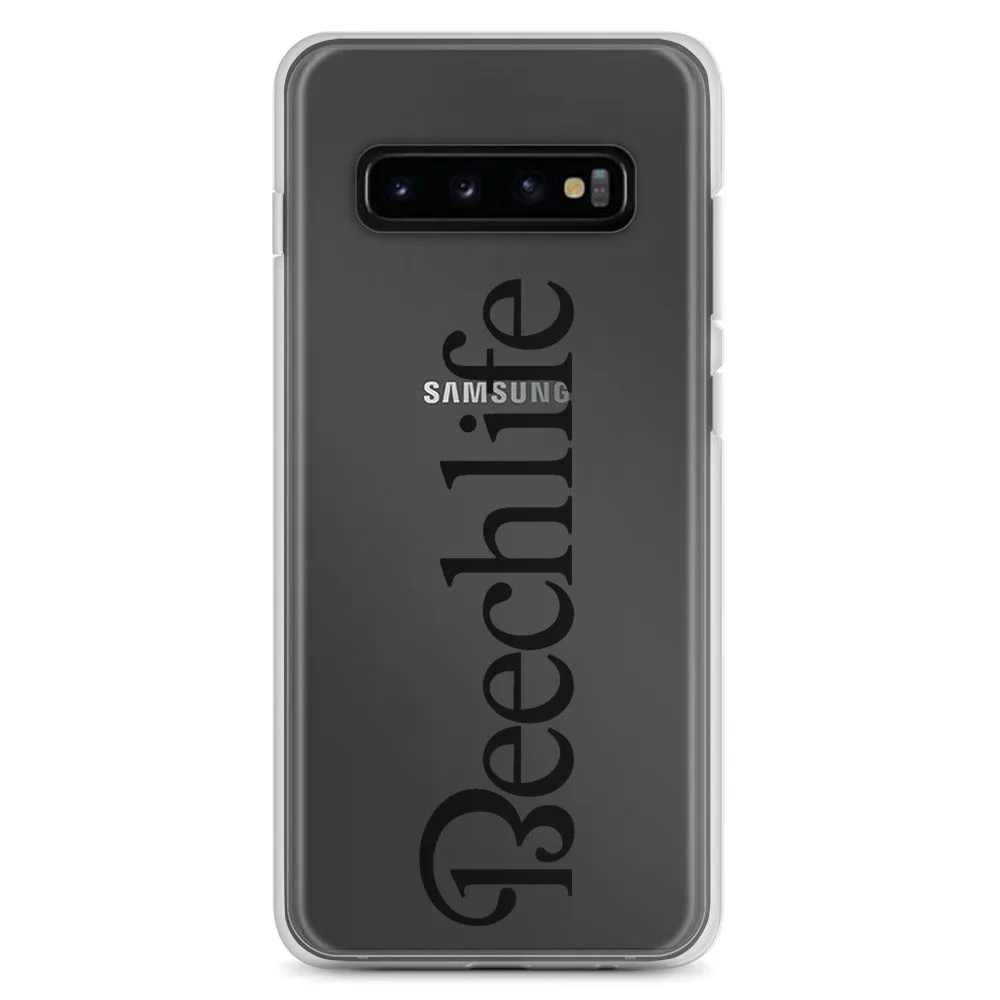 Clear Beechlife Samsung (All S10  Versions) Phone Case - Black Font