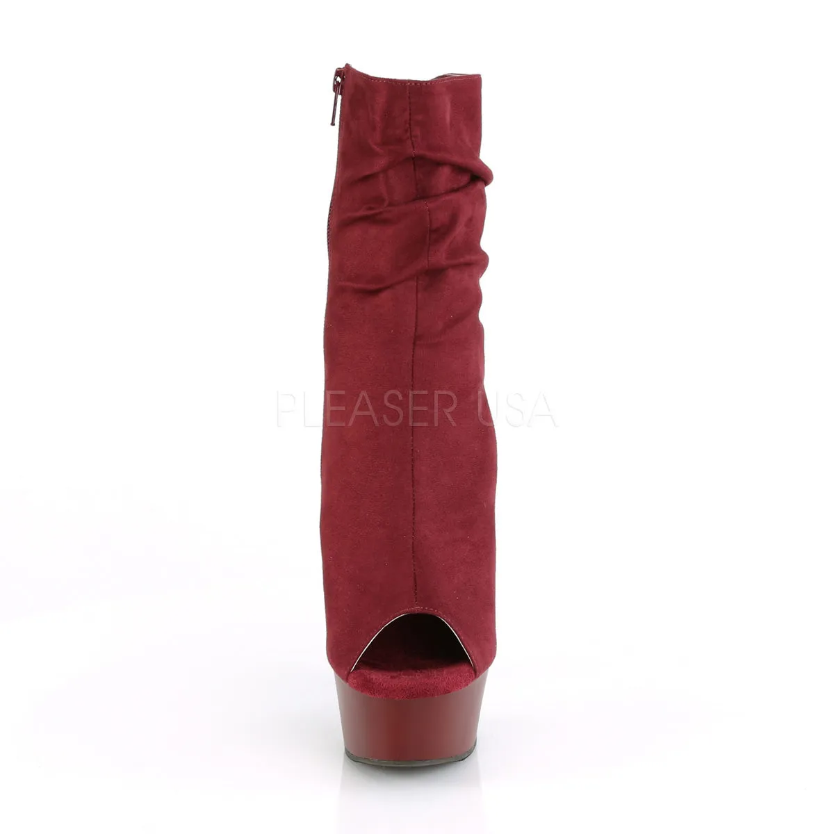 DELIGHT-1031  Burgundy Faux Suede/Burgundy Matte