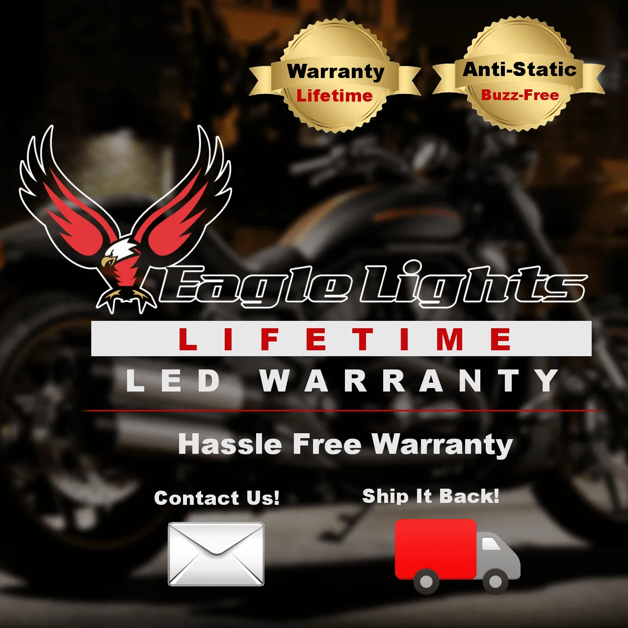 Eagle Lights Midnight Edition 3 1/4" LED Front Turn Signals with Running Lights For Harley Davidson Motorcycles