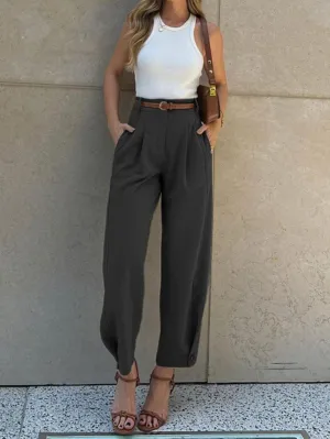 GYPSY GIRL - Loose High Waist Nine-Point Suit Pants