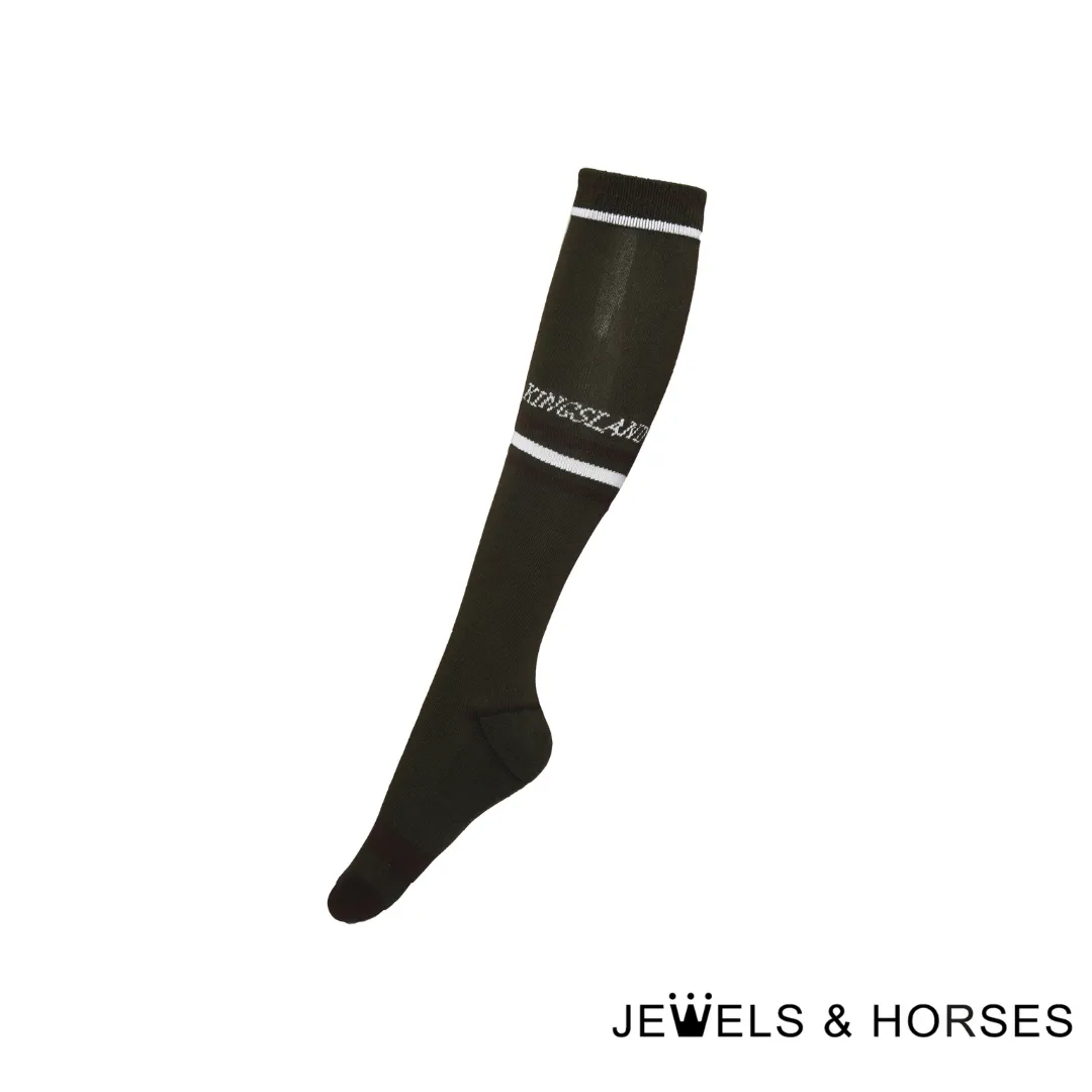 Kingsland Knee Socks  KL Swann Unisex Coolmax - Green Black Ink