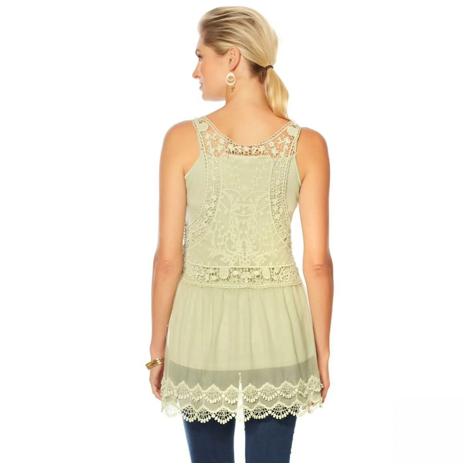 LaBellum by Hillary Scott Women's Lace Layering Tank Top