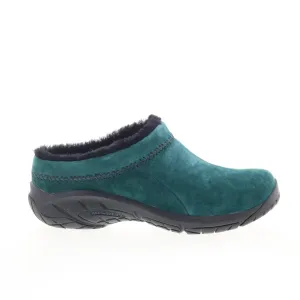 Merrell Encore Ice 4 J004874 Womens Green Suede Slip On Clog Flats Shoes