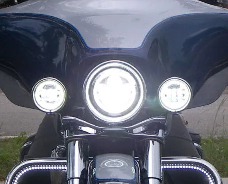 MiDa Motorcycle 7" LED Projector Headlight with Plazma LED Halo DRL