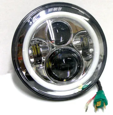 MiDa Motorcycle 7" LED Projector Headlight with Plazma LED Halo DRL