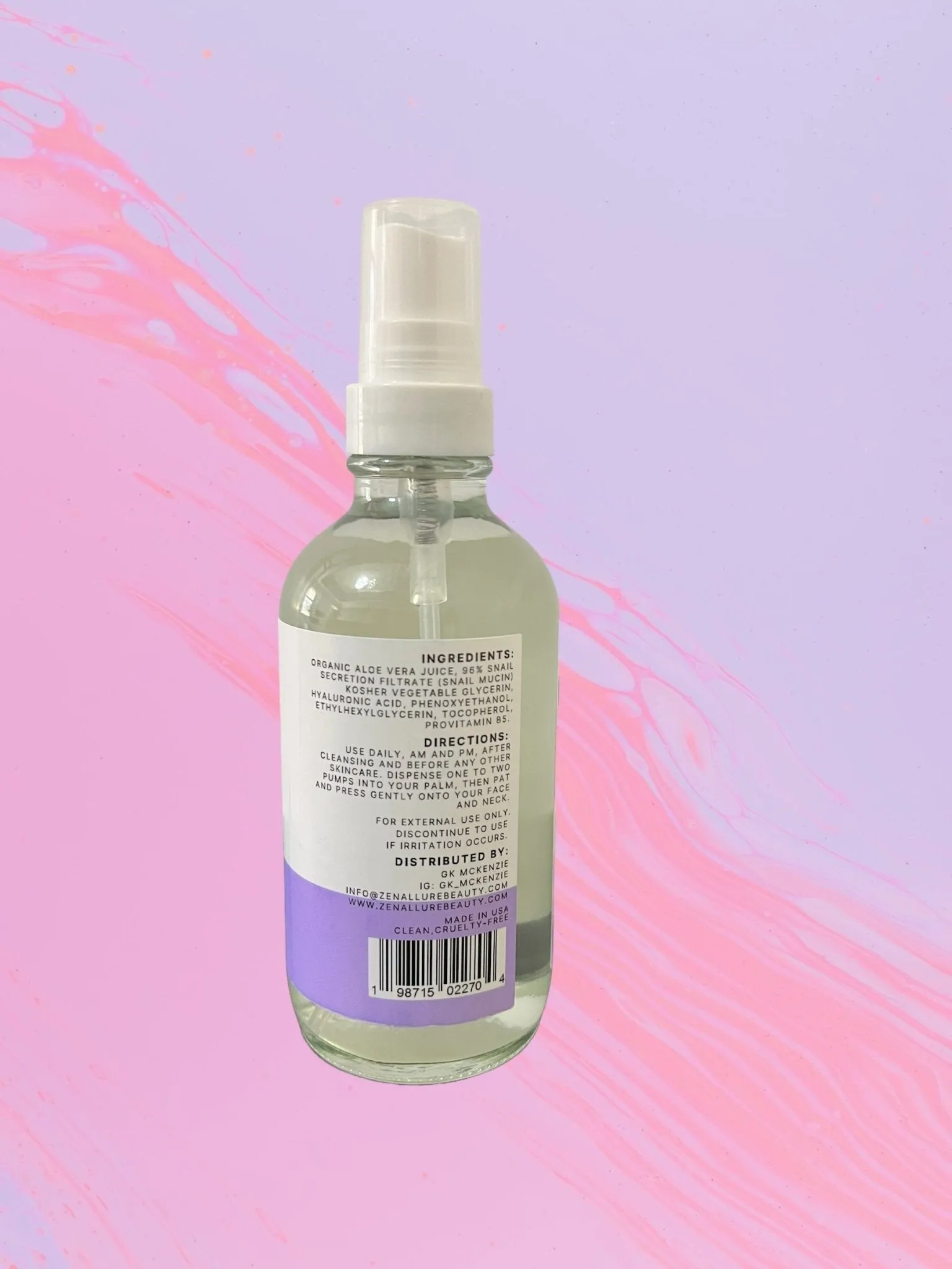 New GKM-GK McKenzie 96% Snail Mucin - Hydro Toner 3.38 FL OZ | 100 ML