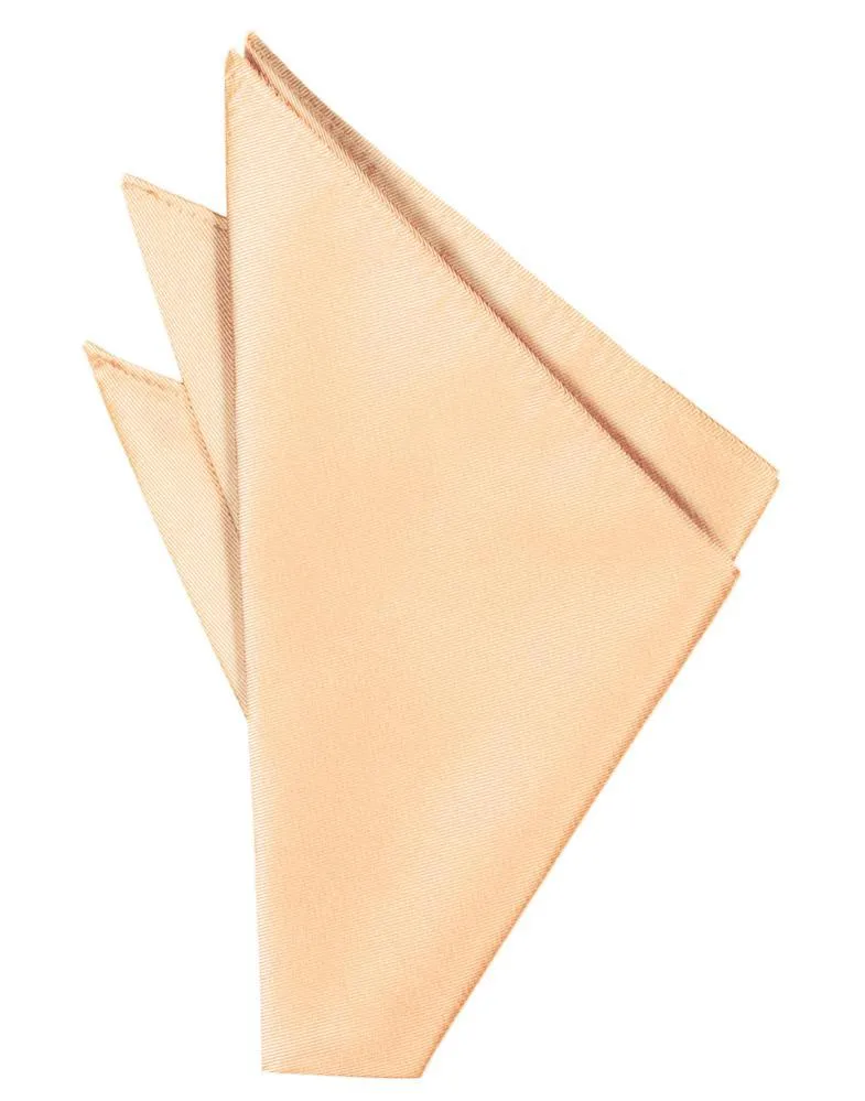 Peach Solid Twill Pocket Square