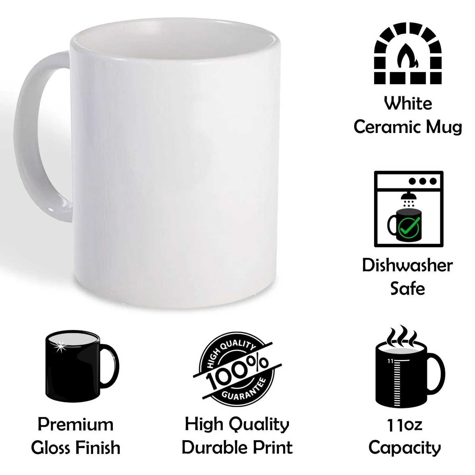 Personalised Mug with Stylish Text and White Flower Lamb & Green Striped Wellies