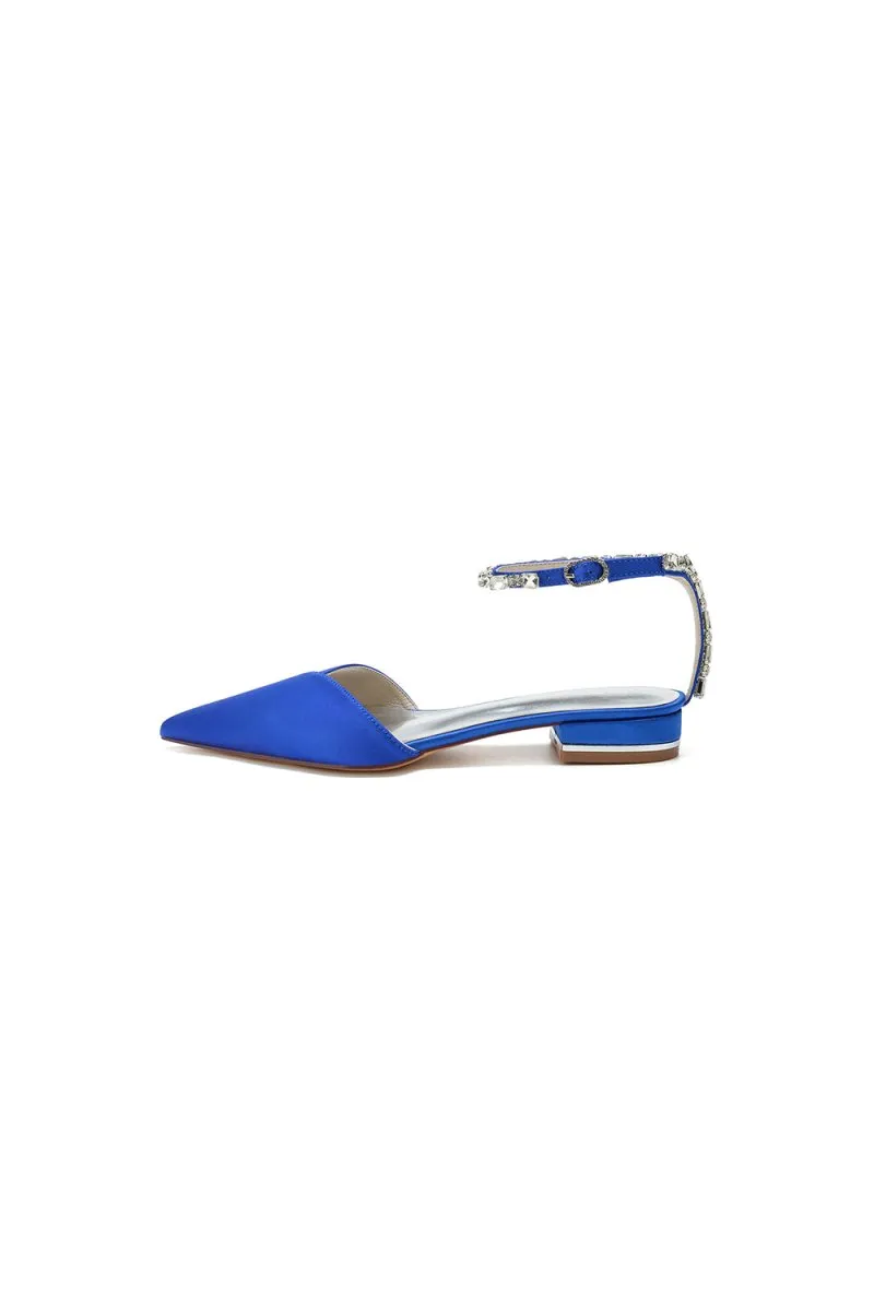Rhinestone Strap Cocktail Pointed Toe Flats
