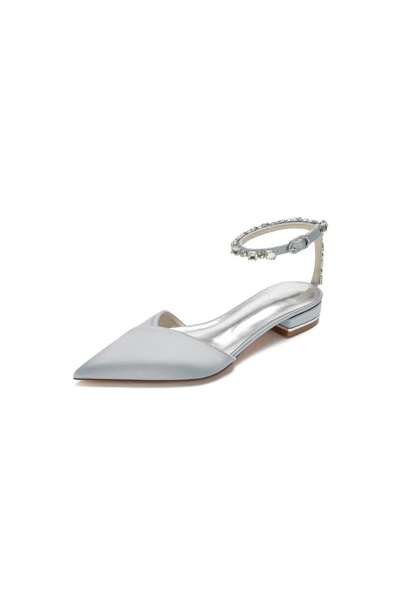 Rhinestone Strap Cocktail Pointed Toe Flats