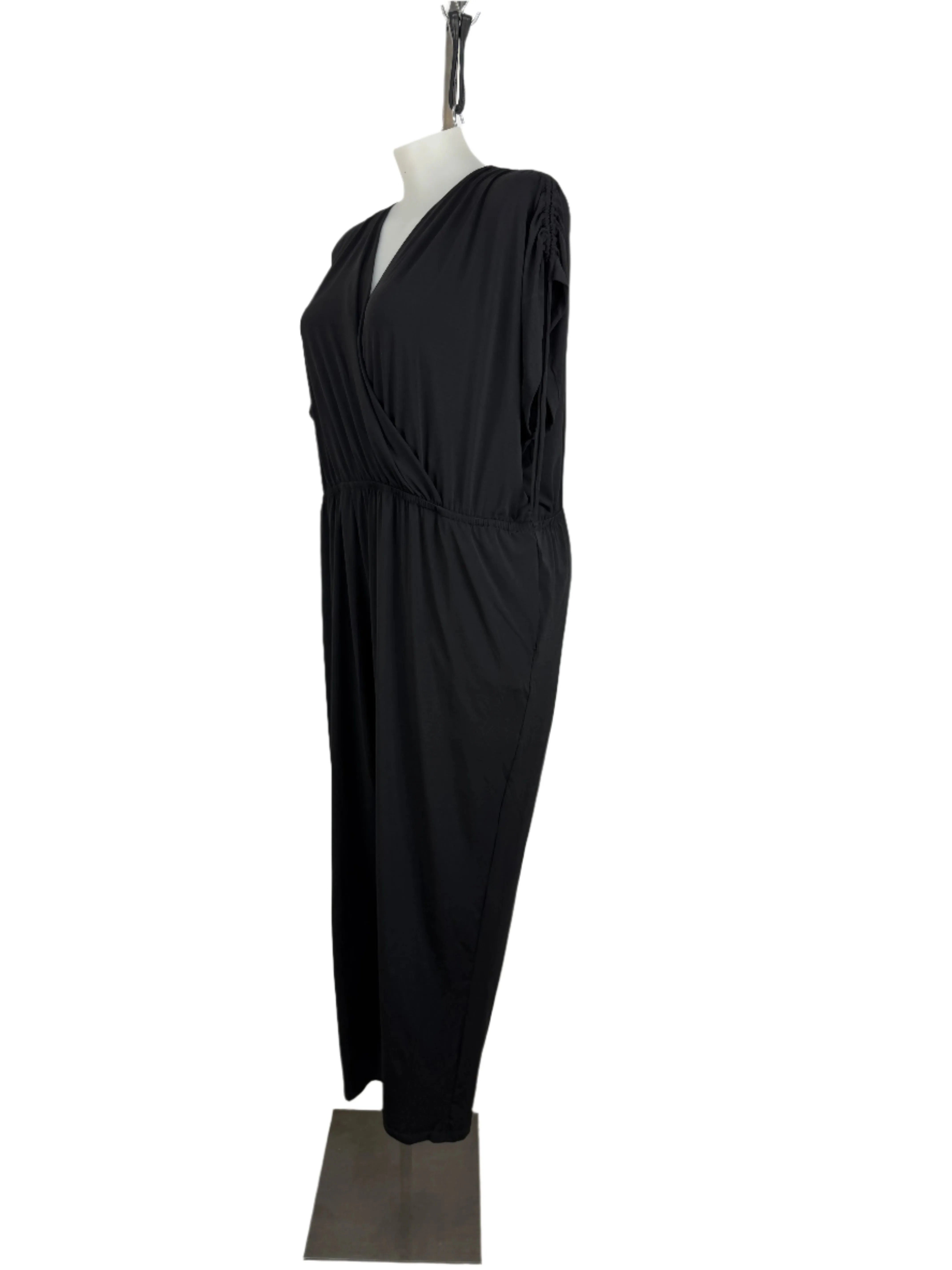 Sara Black Knit Stretch Jumpsuit Size 22 Brand New
