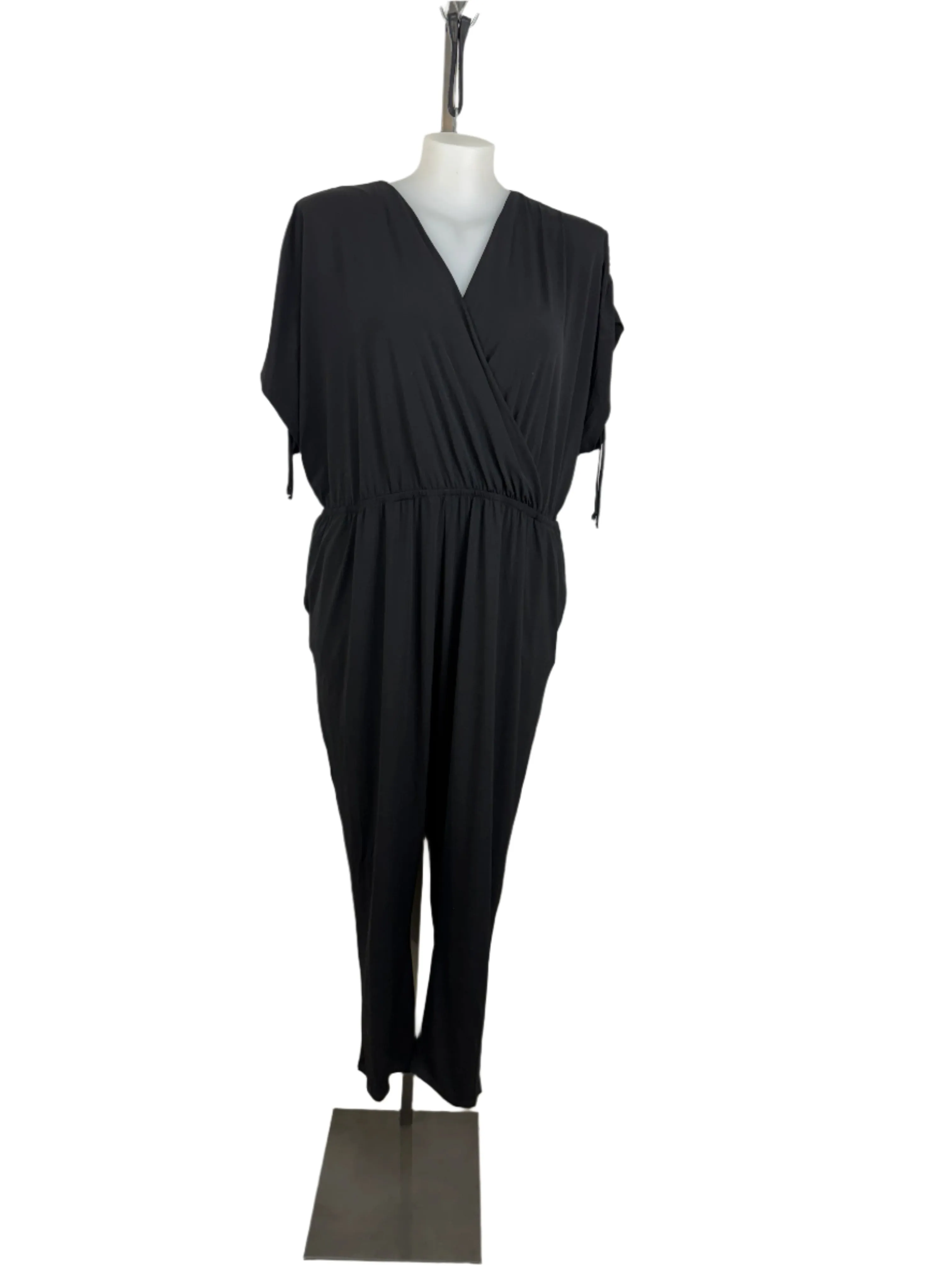 Sara Black Knit Stretch Jumpsuit Size 22 Brand New
