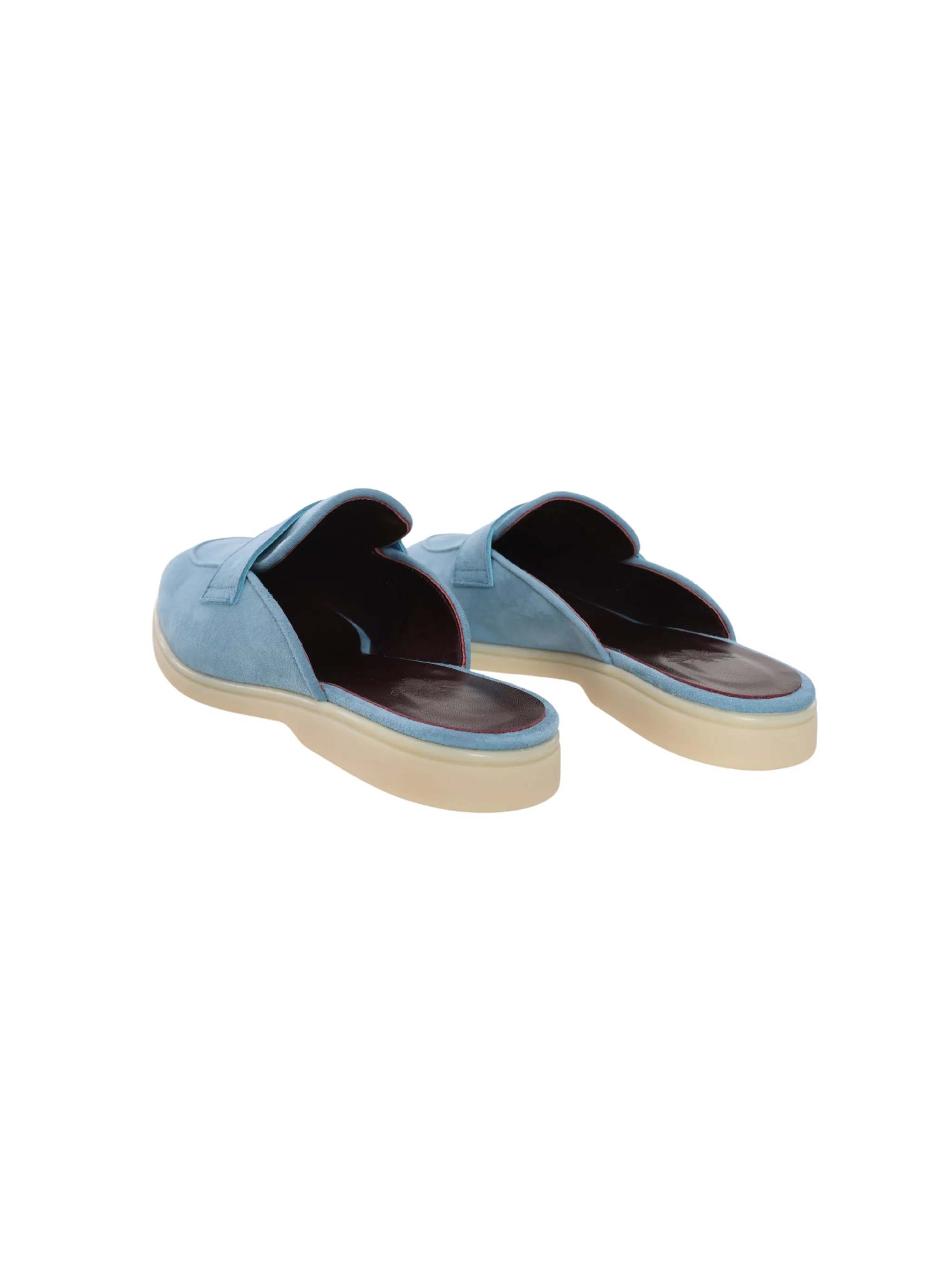 SKY BLUE SUEDE GOMME SLIPPERS