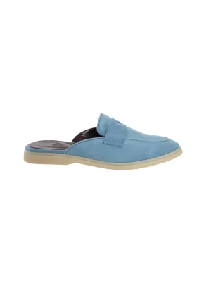 SKY BLUE SUEDE GOMME SLIPPERS