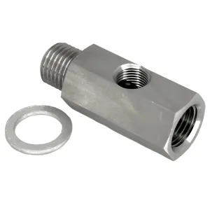Stainless Steel Oil Pressure T Piece M14 x 1.5 Male and Female 1/8" NPT  in the side