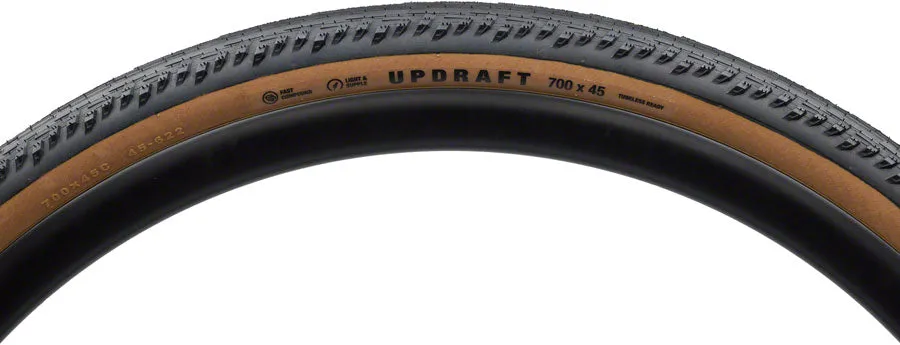 Teravail Updraft Tire - 700 x 45 Tubeless Folding Tan Durable Fast Compound