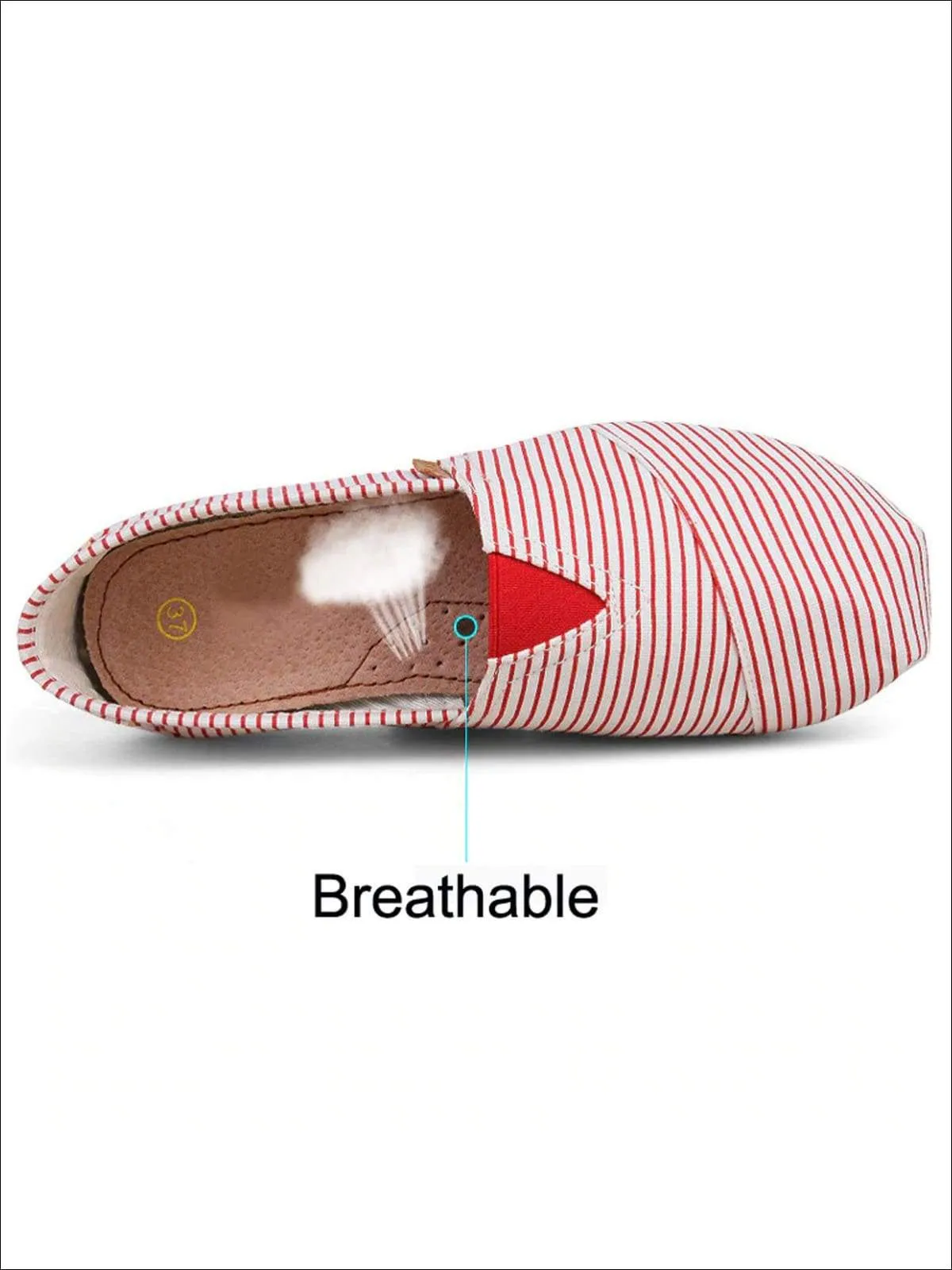 Women's Fashion Striped Canvas Shoes By Liv and Mia