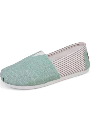 Women's Fashion Striped Canvas Shoes By Liv and Mia