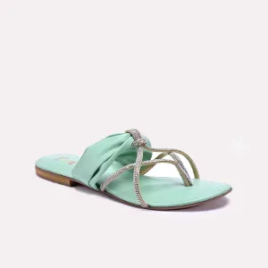 Womens Light Green Fancy Slippers 0411978